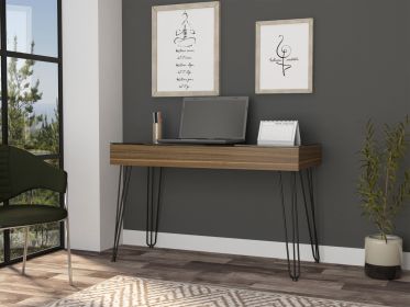 Baxter 120 Drawer Desk, Four Legs and One Drawer, Mahogany